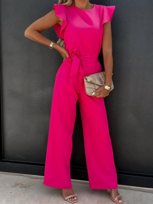 New High Waist Commuter Waist Strap Jumpsuit