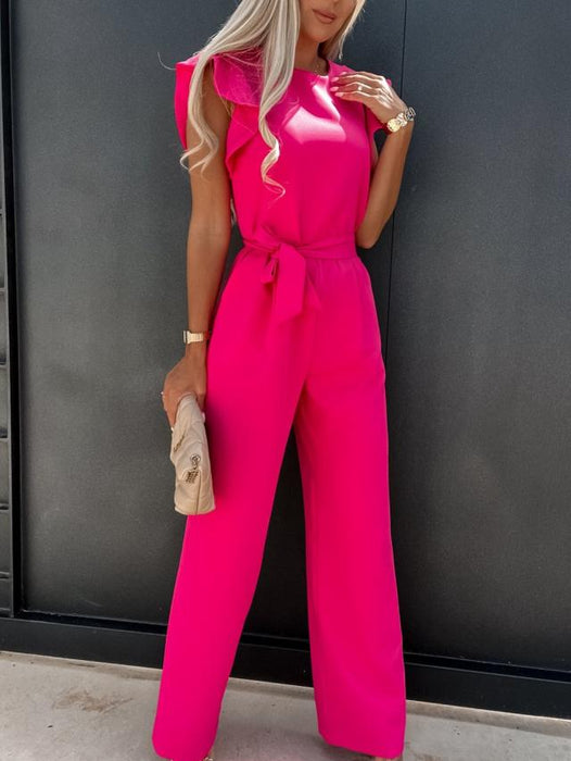 New High Waist Commuter Waist Strap Jumpsuit