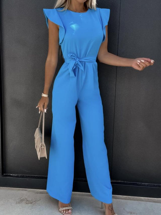 New High Waist Commuter Waist Strap Jumpsuit