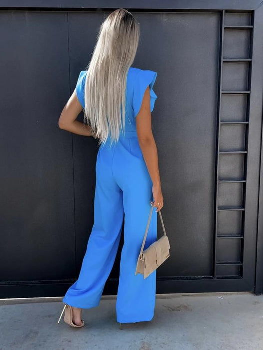 New High Waist Commuter Waist Strap Jumpsuit