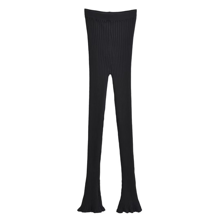 Bell Bottom Pants Trousers Women Autumn Winter Vertical Sunken Stripe Slim Fit Figure Flattering Mopping Pants