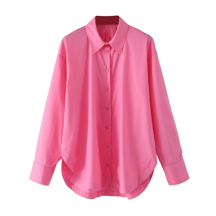 Heart Shaped Opening Design Long Sleeve Shirt Women Spring