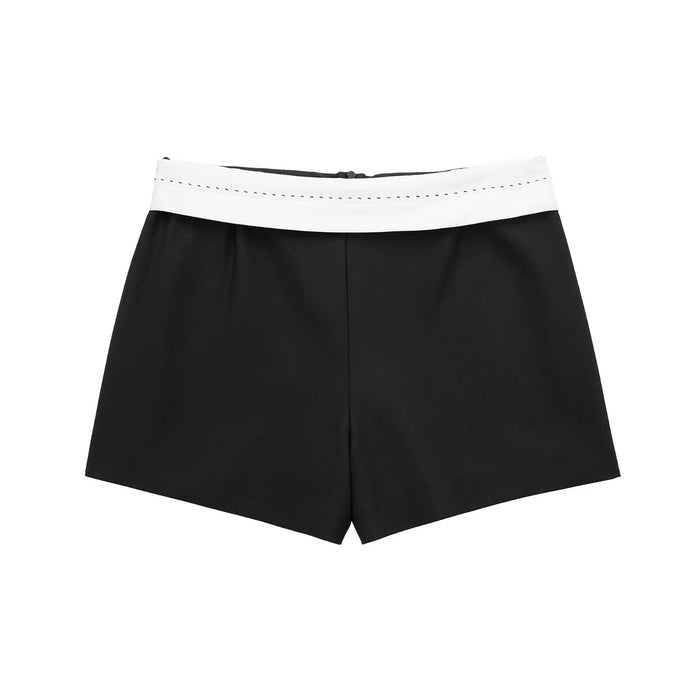 Autumn Women Clothing Black Casual Shorts Skort