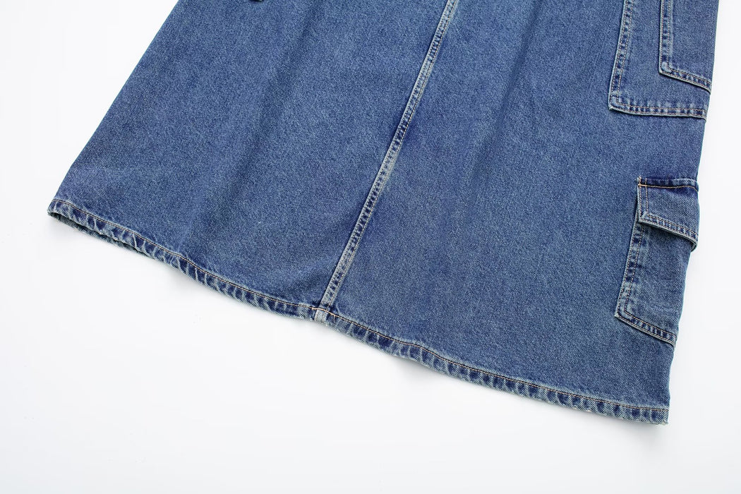 Spring Urban Casual Korean Work Clothes High Waist Wash Denim Skirt