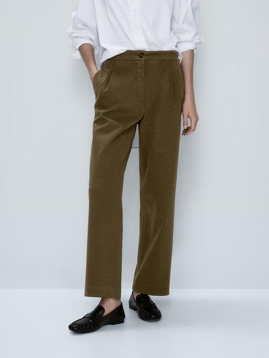 Summer Women Linen Wide Leg Pants Linen Thin Casual Pants Office Professional Women Pants Loose Cropped Pants Women