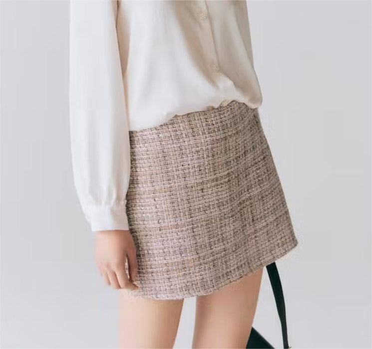 F00171565 Spring Classic Jacquard High Waist A line Chain Accessories Sexy Skirt Skort Women  Clothing