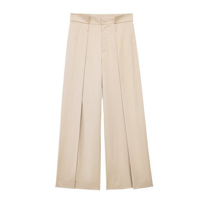 F00172437 Spring Office Loose High Waist Wide Leg Pants Casual Pants