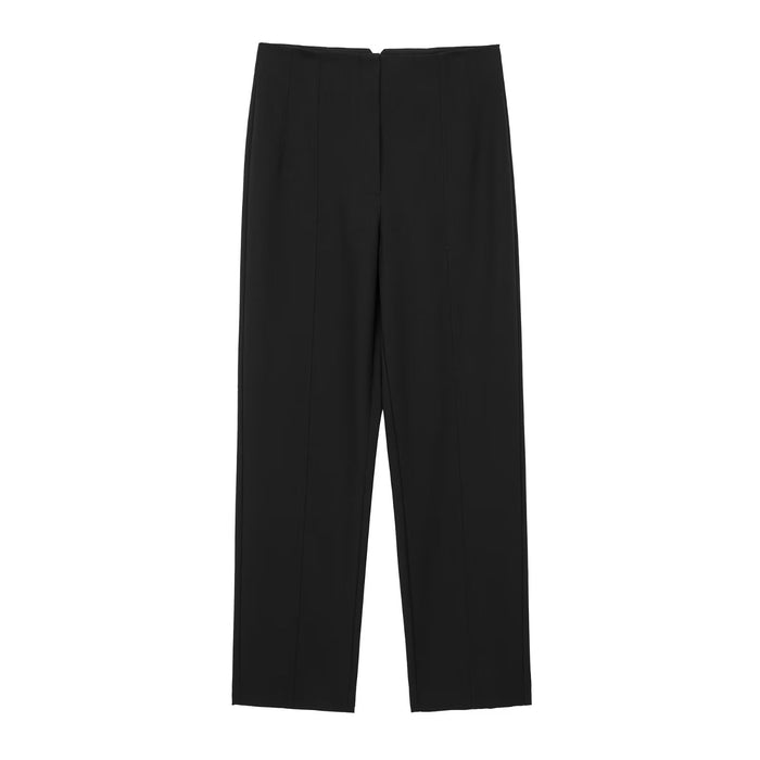 Spring Summer Girls Women Clothing Black Straight High Waist Slimming Pants