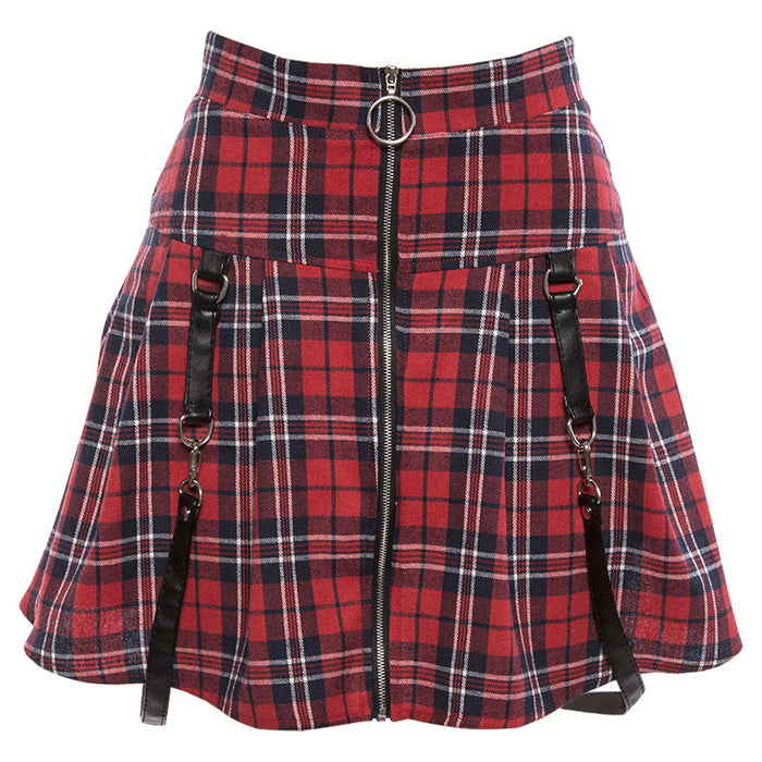 Skirt   Plaid Zipper A- line Skirt Skirt