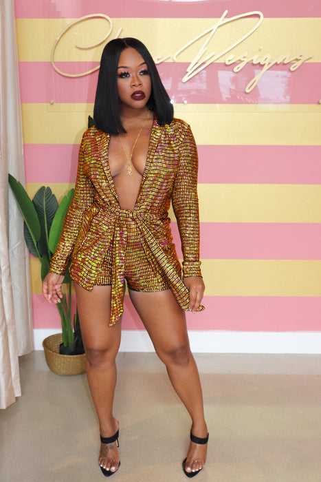 Sexy Sequin Gilding Nightclub Long Sleeve Small Suit Two Piece Suit