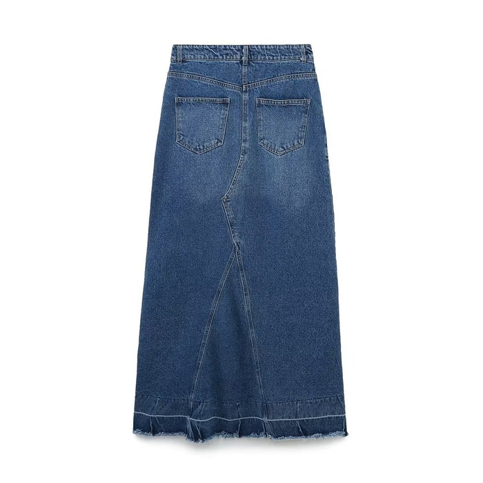 Spring Women Clothing Patchwork Denim Skirt