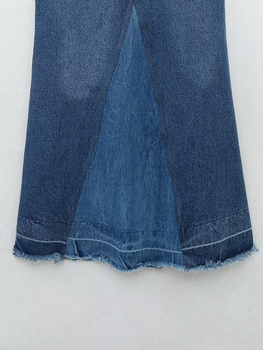 Spring Women Clothing Patchwork Denim Skirt