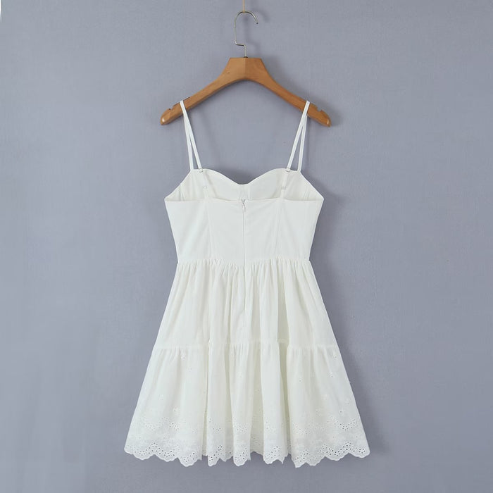 Spring Summer Sexy Bare Back High Waist A Line Dress Strap Dress