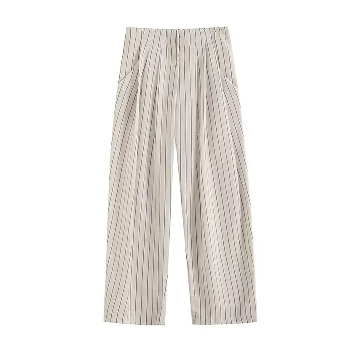 High Waist Wide Leg Pants Texture Loose Casual Casual Elastic Waist Straight Leg Trousers Women