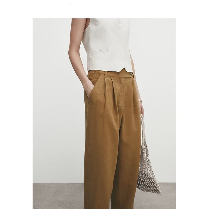 Spring Simple Casual High Waist Slimming Loose Trousers Women