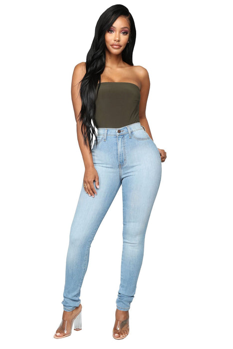 Slim-fit High Waist Women Denim Skinny Pants