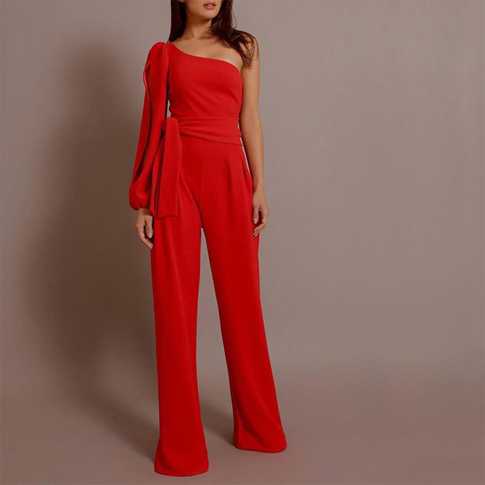 Creative Women  One Shoulder Asymmetric  Women Clothing Jumpsuit