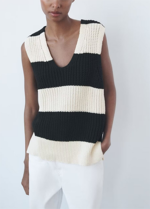 Summer Stripes Knitted Vest Women Vest