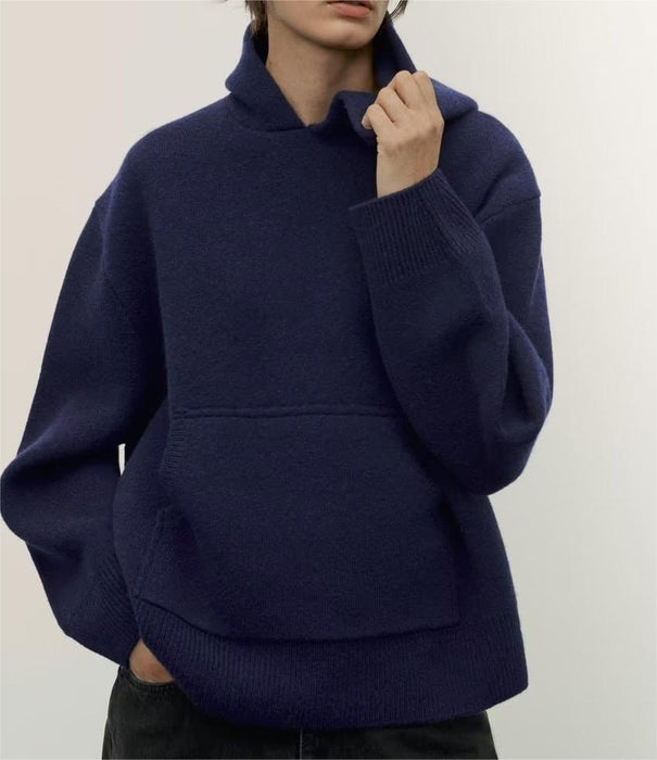 Cashmere Sweater Women Autumn Winter Western Knitted Hoodie Pullover Women Loose Lazy Cashmere Sweater