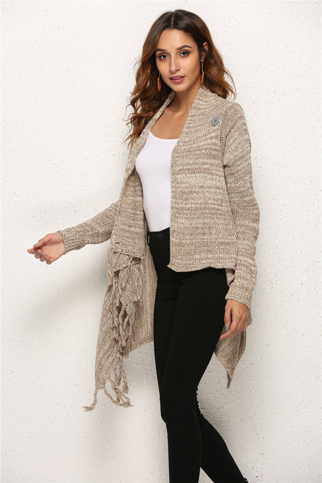 Autumn Winter plus Size Women Clothes Tassel Knitted Sweater Coat