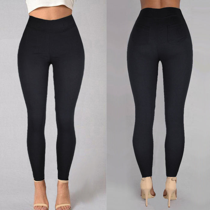 Autumn Women High Waist Skinny Pants Cropped Pants  Pencil Pants Casual Pants