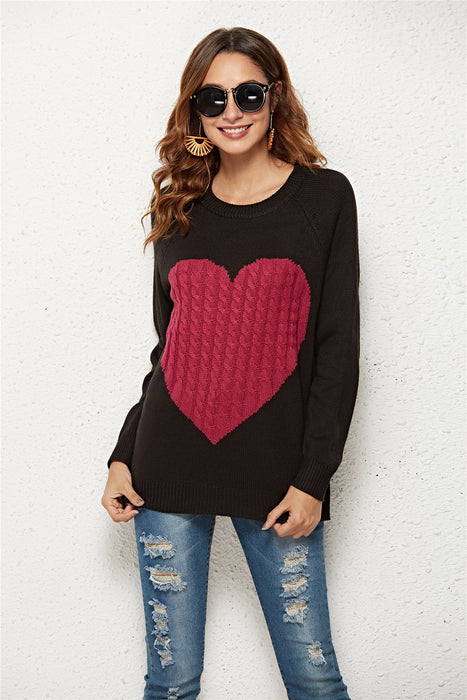 Knitwear Women Autumn Winter Women Knitwear Heart Trendy Pullover Sweater Women