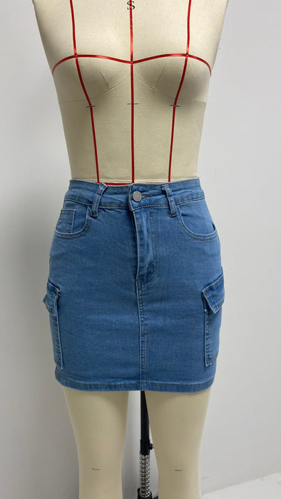 Skirt Women Short Sexy Tooling Denim Skirt