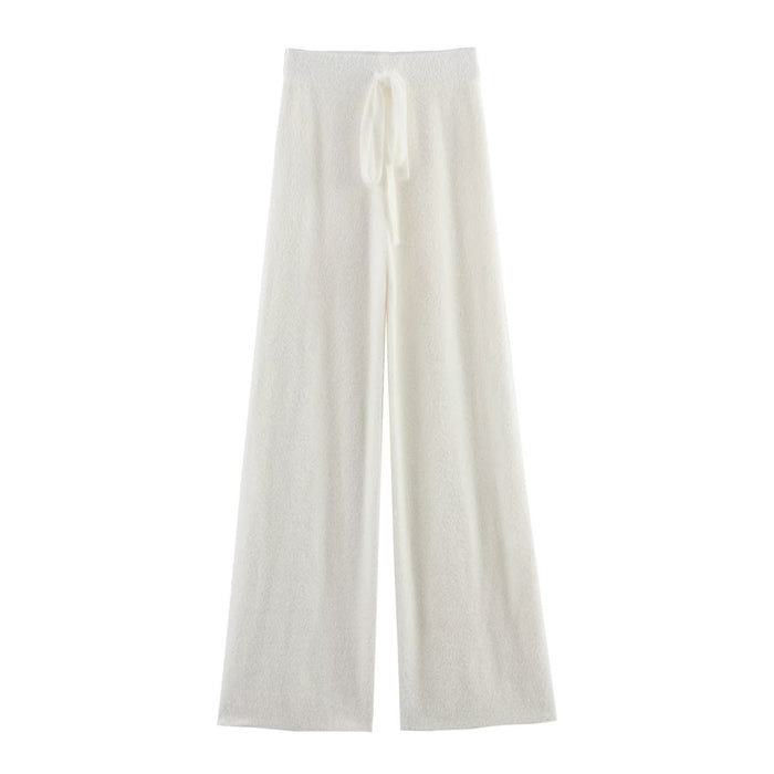 Winter Women Clothing Mink-like Long Hair Knitted Casual Pants Knitted Trousers