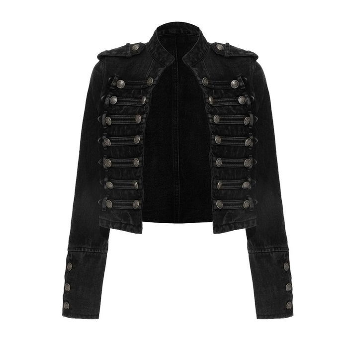 Heavy Industry Denim Wash Ripped Distressed Motorcycle Jacket