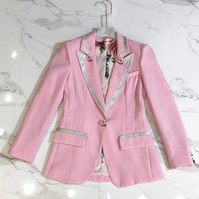 Rose Buckle Small Blazer High Quality Women