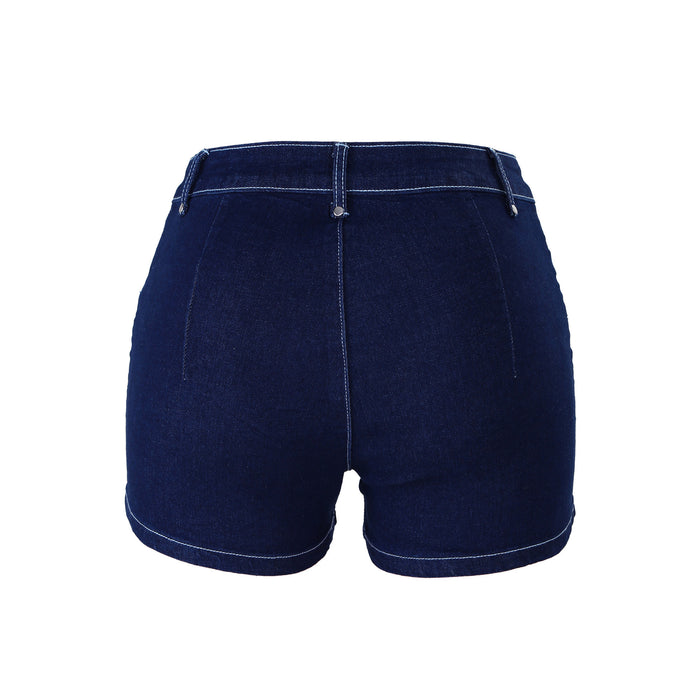 Spring New Fashion Mark Mid-Waist Denim Shorts