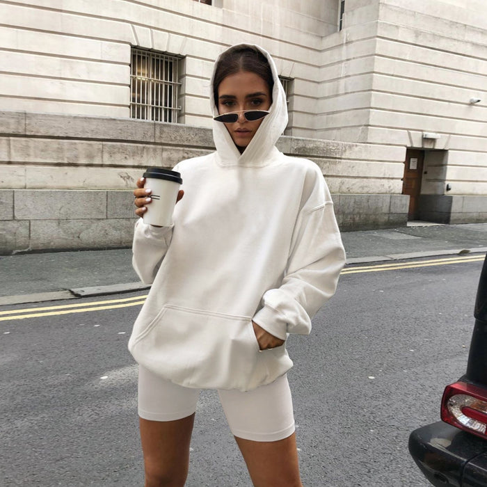 Popular Fall Winter Loungewear Hooded Long-sleeved Casual Sports Suit Sweater For Women