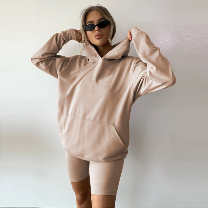 Popular Fall Winter Loungewear Hooded Long-sleeved Casual Sports Suit Sweater For Women