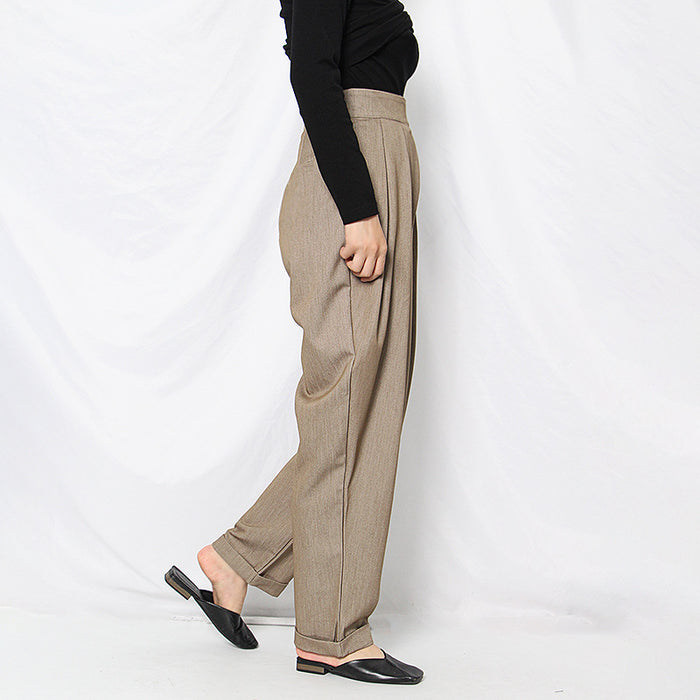 Niche Wide Leg Pants Spring High Waist Ruched Casual Loose Radish Women  Casual Pants