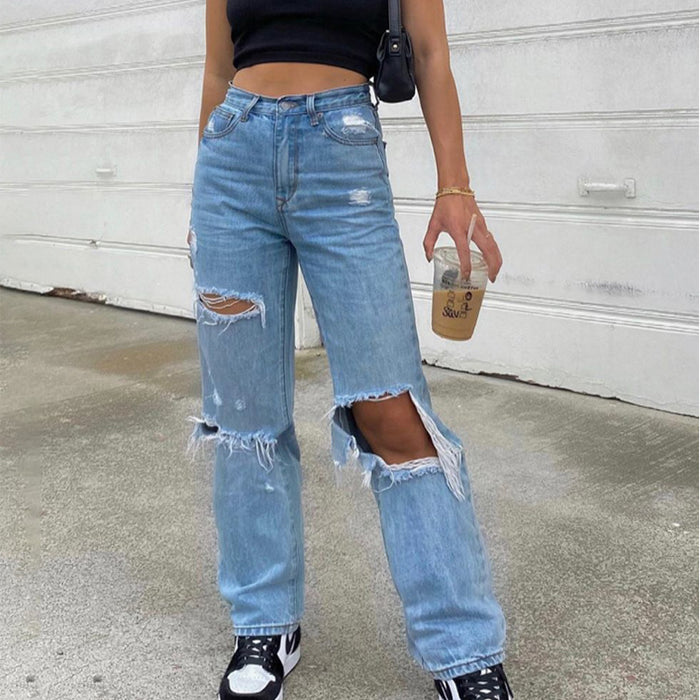 Women  Jeans Trousers Ripped Slimming Women  Jeans Trousers