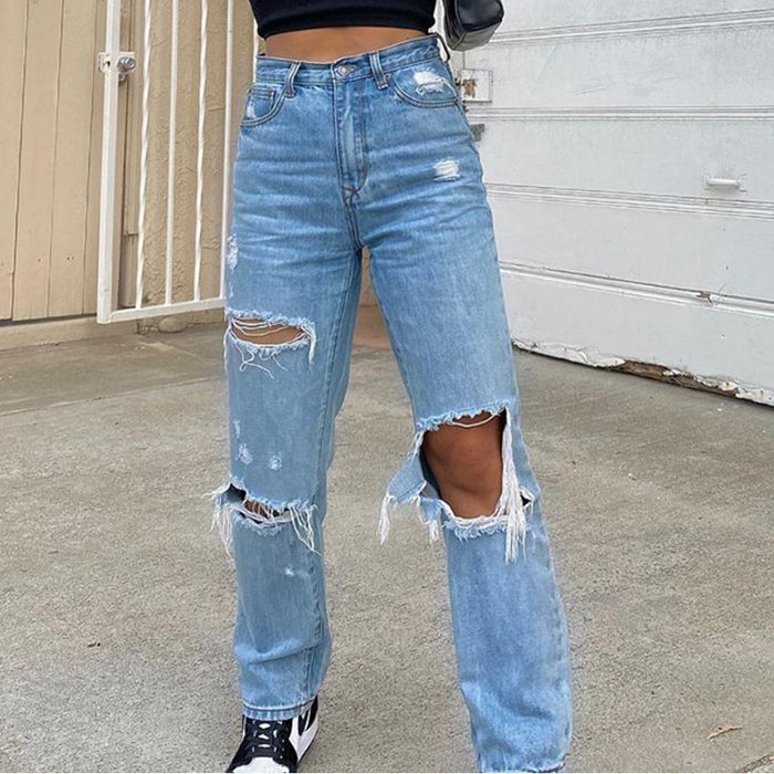 Women  Jeans Trousers Ripped Slimming Women  Jeans Trousers