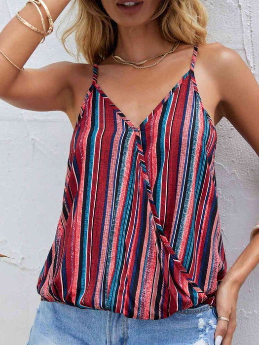 Striped Surplice Neck Cami