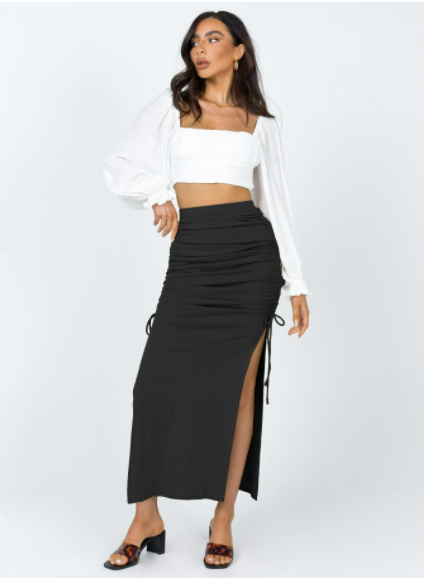 Slit Knitted Slim Skirt Pleated Tie Sexy Sheath  Women Clothing Skirt