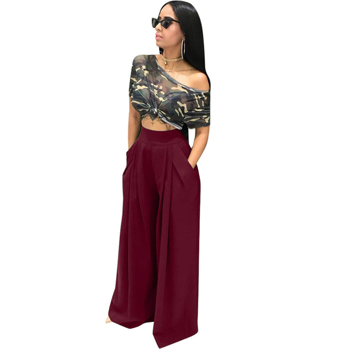 Personality Flared Pants Wide Leg Casual Pants Autumn Winter Wide Leg Pants Multi Color Optional