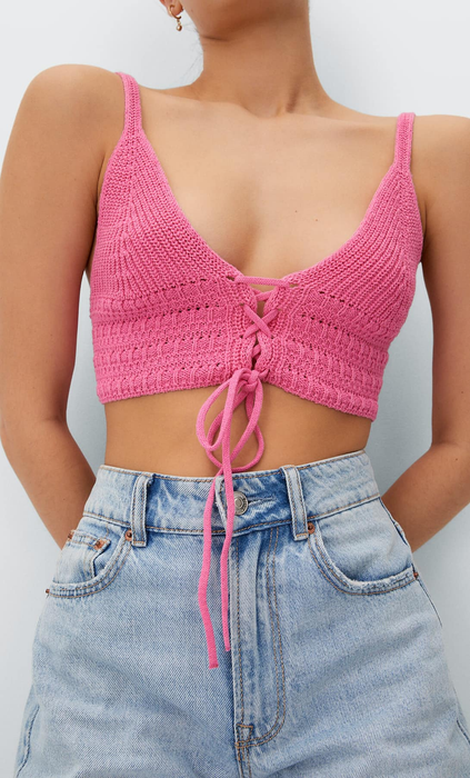 Knitted Corchet Small Tank Top Vest for Women Inner Wear Outer Wear Spring/Summer New Slim Fit Slimming Sleeveless Bottoming Shirt Top Fashion