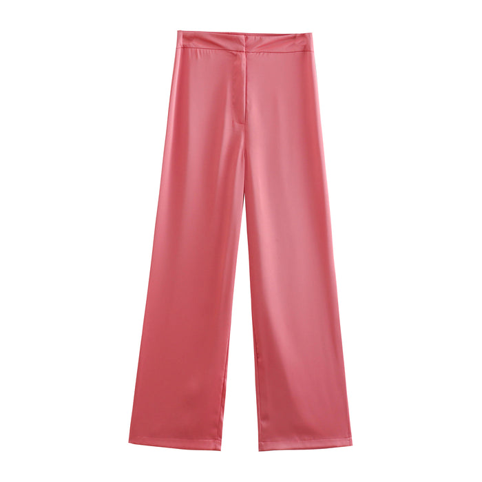 Summer Wind Women New Straight Satin Trousers