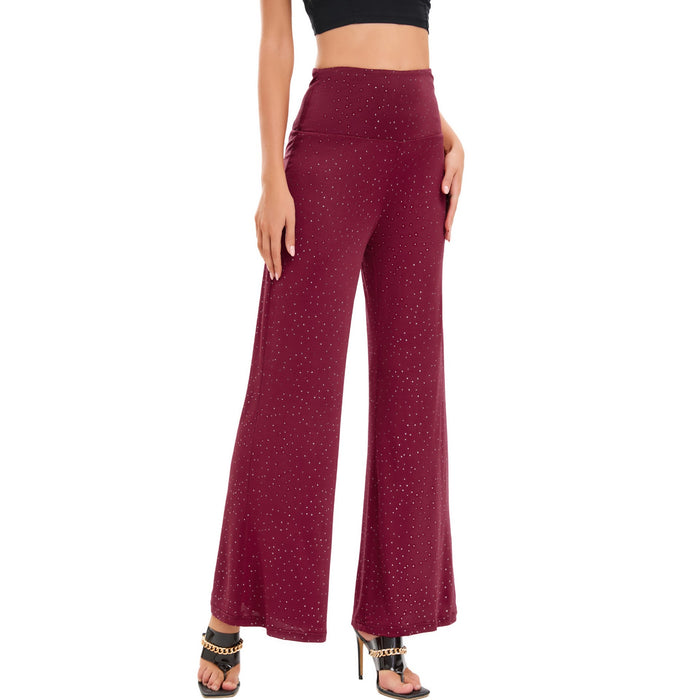 Light Diamond Casual High Waist Yoga Pants Wide Leg Trousers