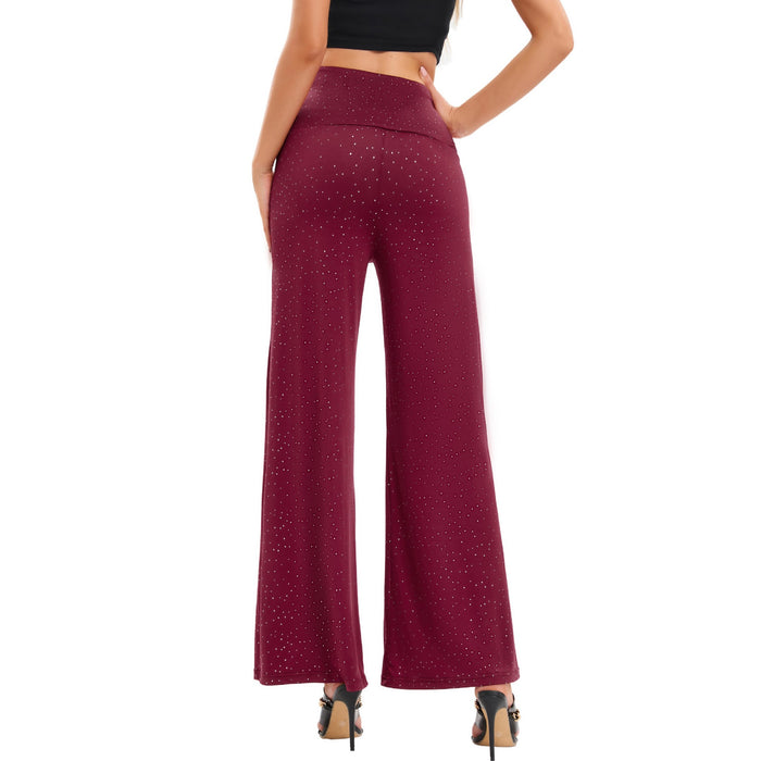 Light Diamond Casual High Waist Yoga Pants Wide Leg Trousers