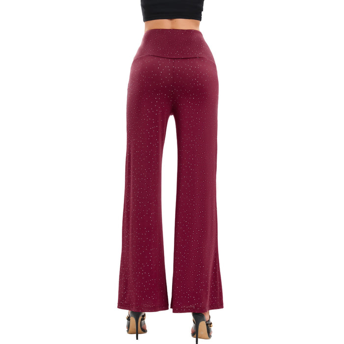 Light Diamond Casual High Waist Yoga Pants Wide Leg Trousers