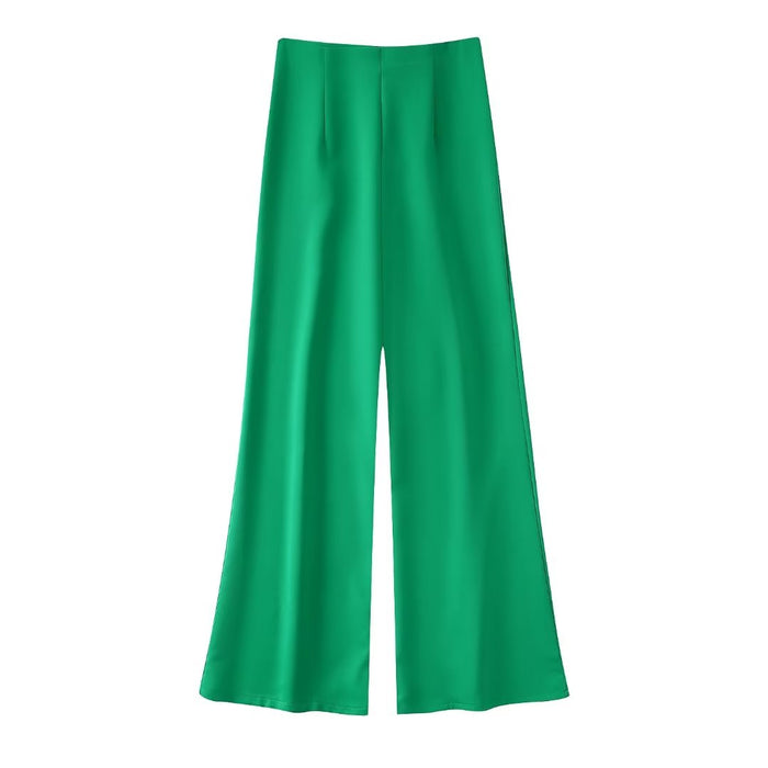 Elegant Sexy Solid Color Minimal High Waist Trousers Autumn Winter Work Pant for Women