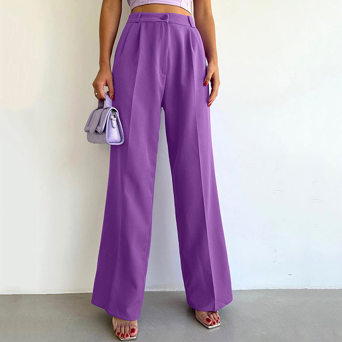 Summer Trousers Loose  Slimming Elegant Wide Leg Pants Draping Casual Pants Loose Women  Wear Work Pant