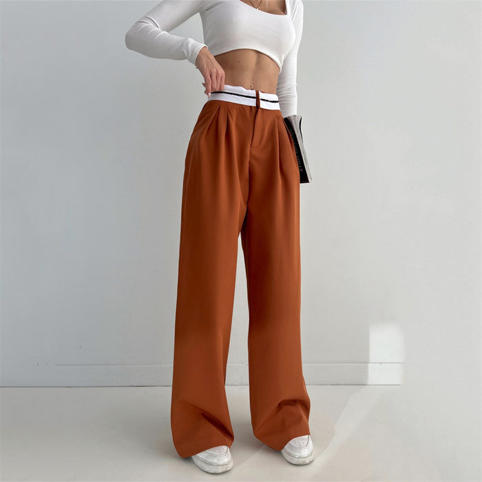 Spring Summer High Waist Straight Pants Casual Loose Trousers Women Clothing All Match Work Pant Wide Leg Pants Women