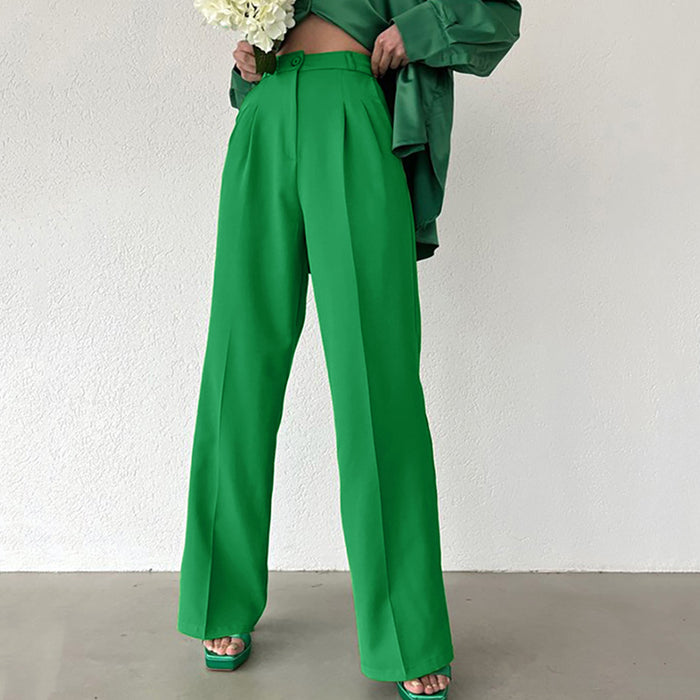 Summer Trousers Loose  Slimming Elegant Wide Leg Pants Draping Casual Pants Loose Women  Wear Work Pant