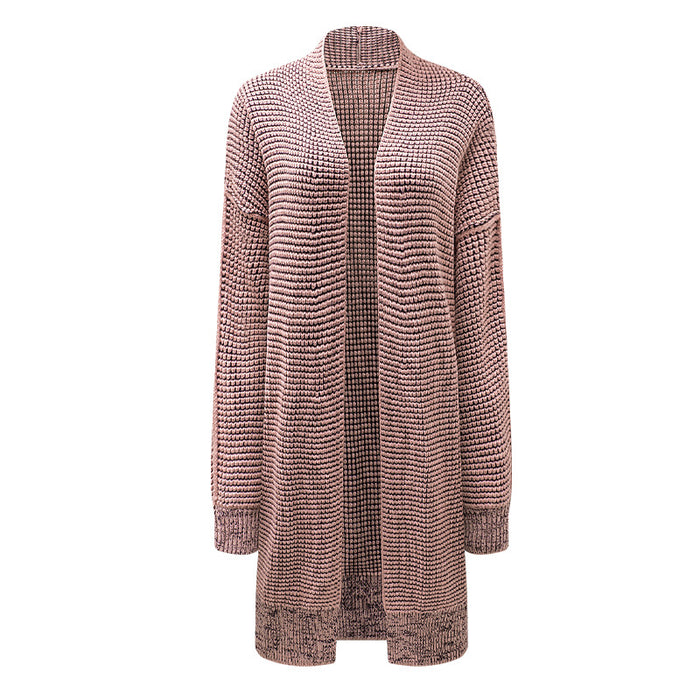 Autumn Winter Women Clothing Mid Length Knitted Smocking Women Sweater Cardigan