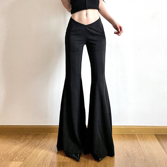 High Waist Slim Fit Slim Flare Pants Sexy Street All Matching Casual Trousers